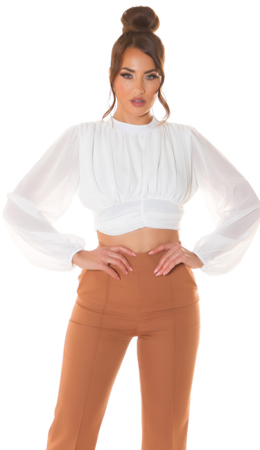 zomer blouse cropped wit